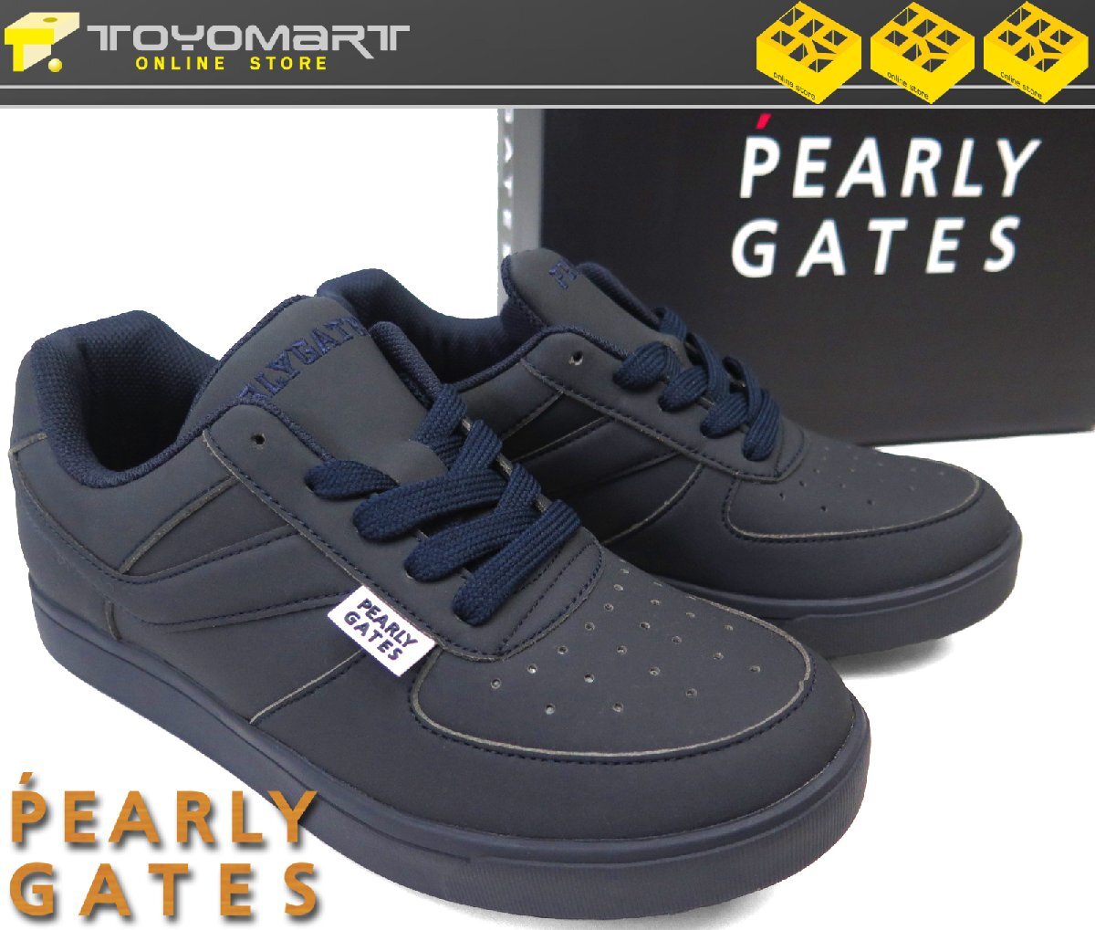 G311● PEARLY GATES パーリーゲイツ ●新品　ローカット ソフトスパイク レディースゴルフシューズ　ネイビー/22.5cm　定価28600円　展示