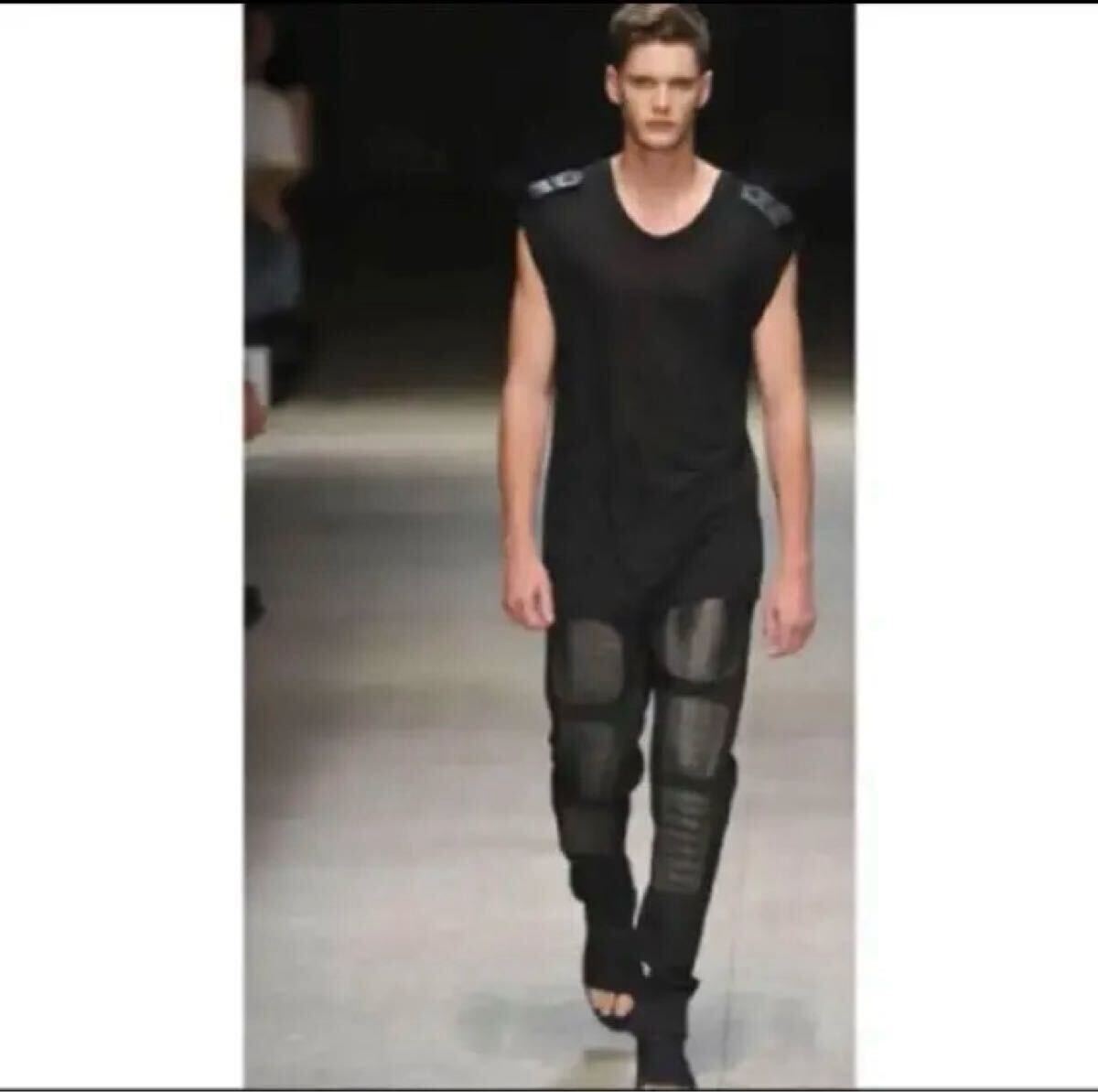 ニールバレットNEIL BARRETT レザーパッチパンツ1