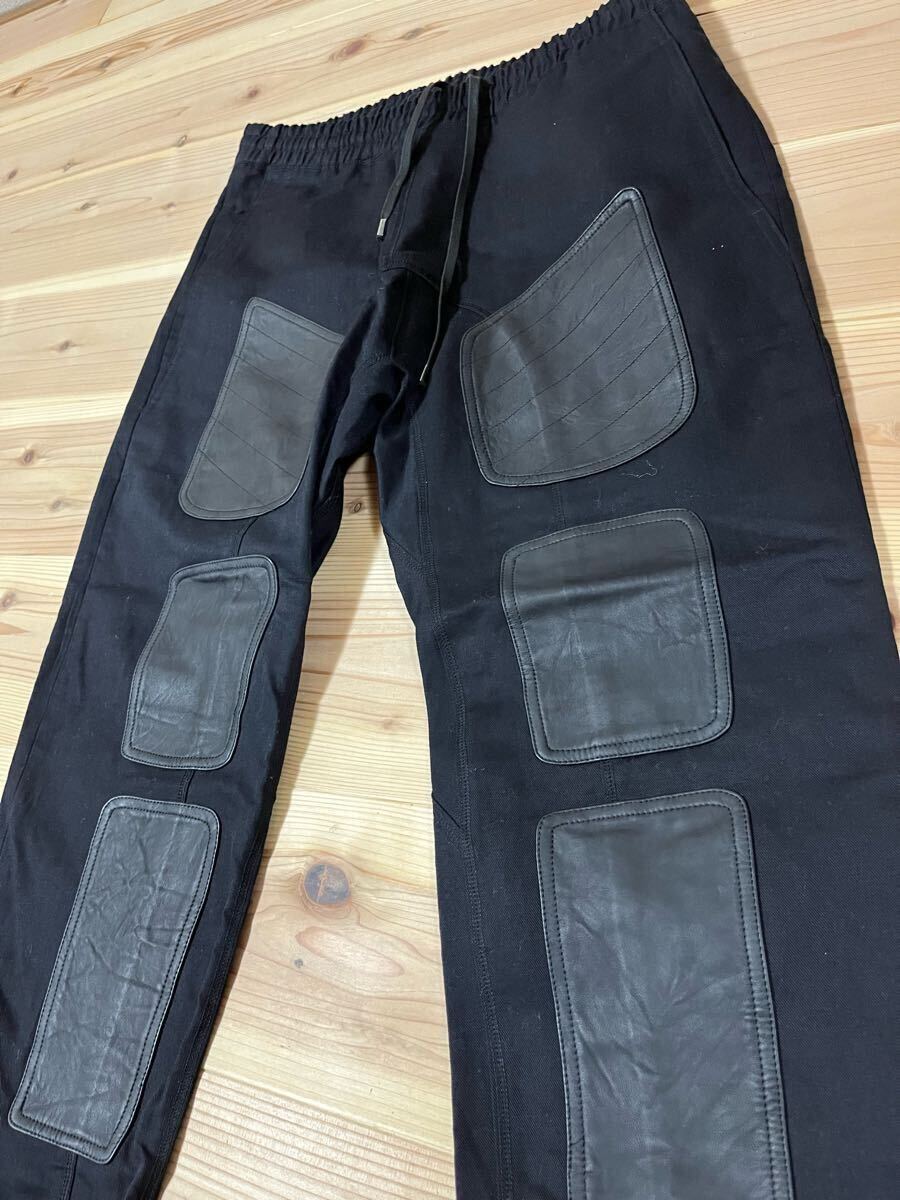ニールバレットNEIL BARRETT レザーパッチパンツ1