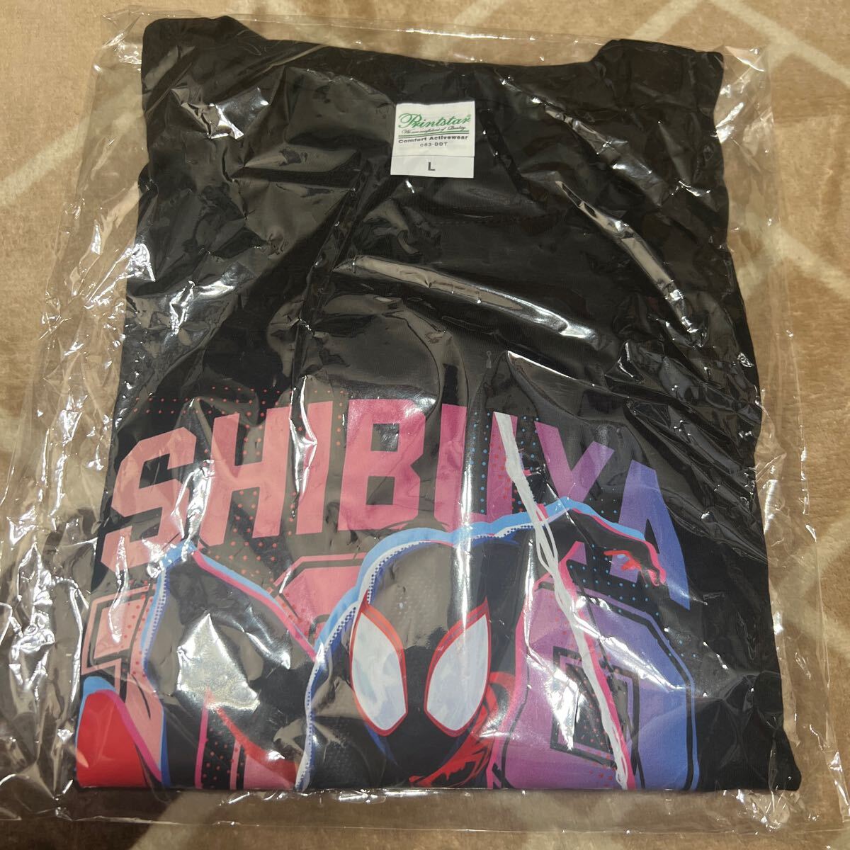 未開封　Tシャツ　Ｌサイズ　スパイダーマン　アクロス・ザ・スパイダーバース　Amazon プライムビデオ　限定　マイルスモラレス　marvel_画像1