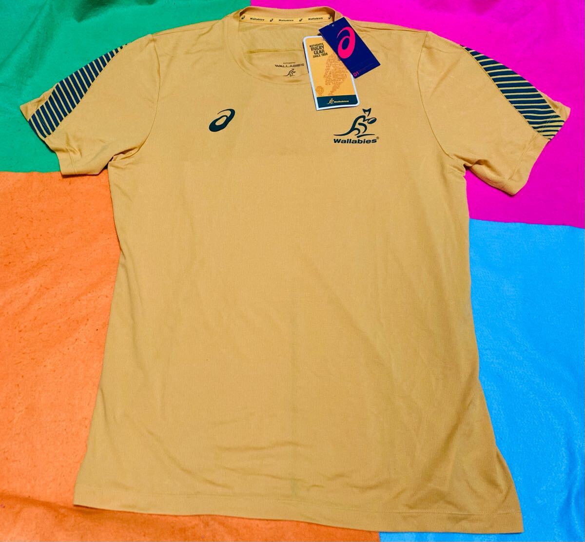 未使用品★アシックス★ワラビーズ　トレーニングレプリカTシャツ（サイズXL）メンズ /オーストラリア代表/ワールドカップ/日本