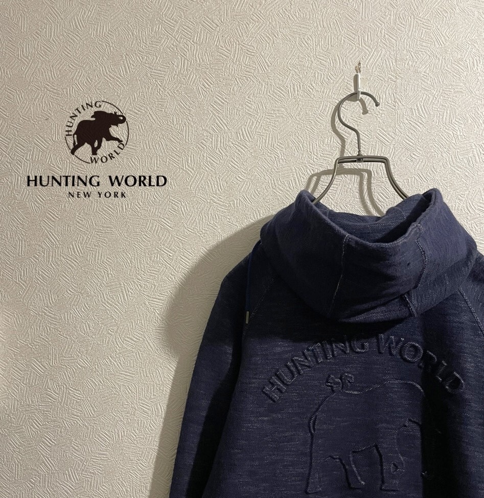 ◯ HUNTING WORLD エンボス ロゴ スウェット パーカー ◯ HUNTING WORLD エンボス ロゴ スウェット パーカー