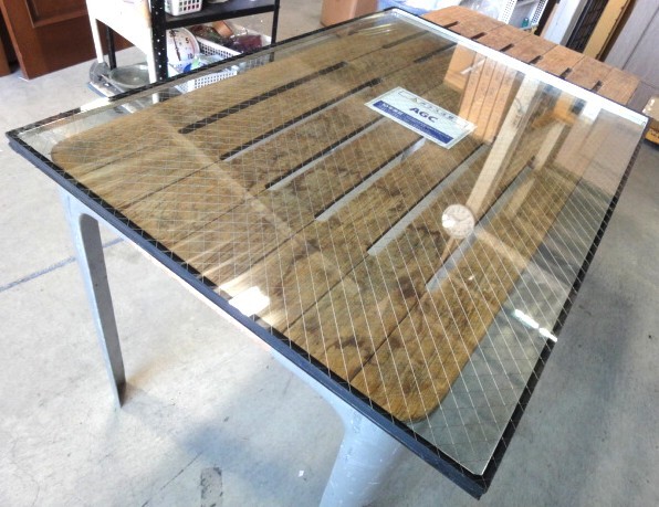 U-883　お引き取り限定　AGC　防火ガラス　複層ガラス ペアガラス　約　815ｘ1199ｘ24㎜　明り取り　窓 サッシ関連 DIY リフォーム 修理_画像1