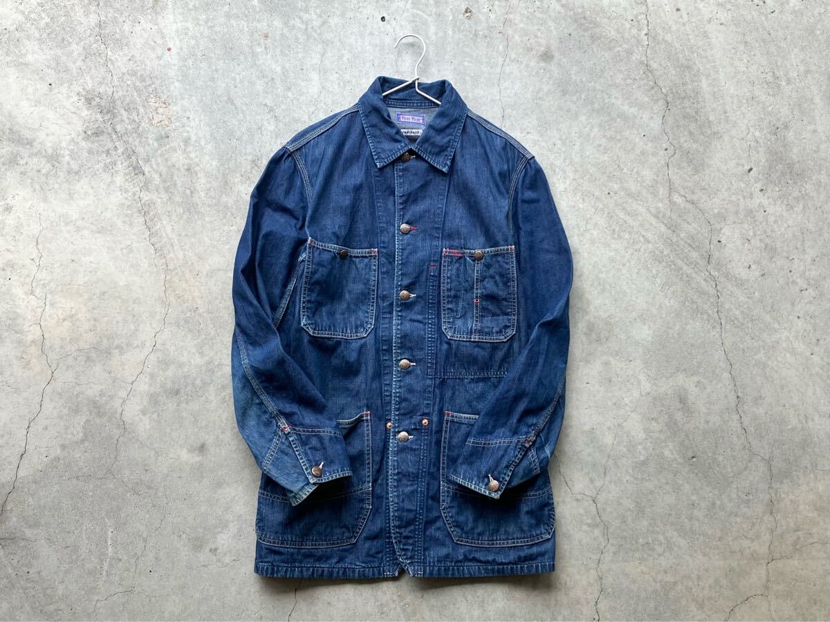 BLUE BLUE JAPAN インディゴ染め デニム カバーオール 2/M BLUE BLUE JAPAN インディゴ染め デニム カバーオール 2/M