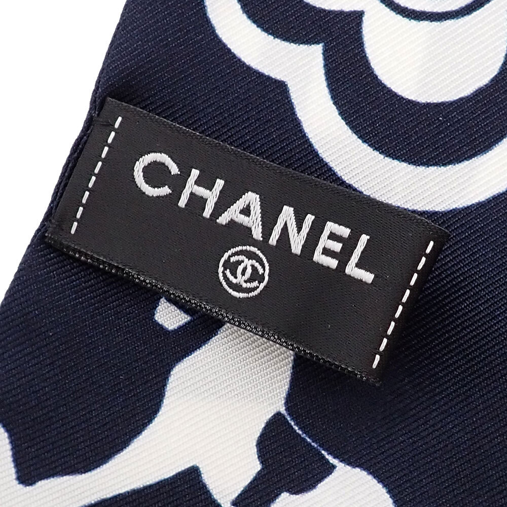 CHANEL シャネル ヘアバンド ネイビー シルク 【430