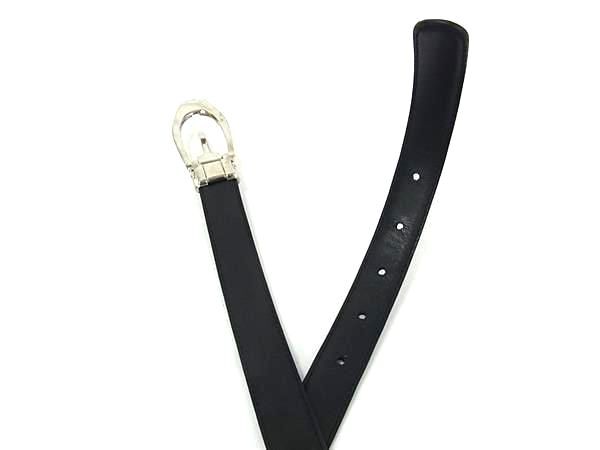 ■極美品■ SEEGER ゼーガー レザー シルバー金具 ベルト レディース ブラック系 BI6734_画像3