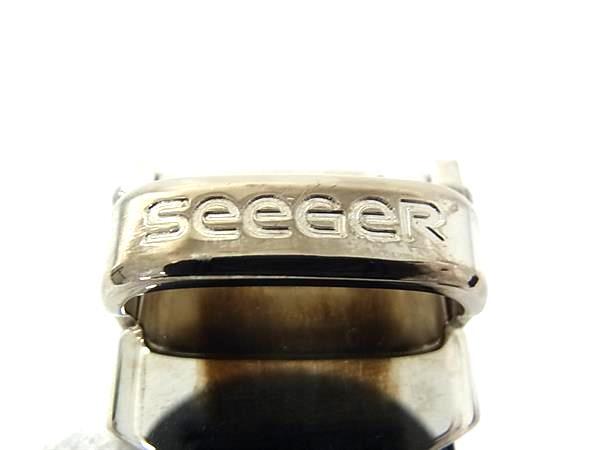 ■極美品■ SEEGER ゼーガー レザー シルバー金具 ベルト レディース ブラック系 BI6734_画像4