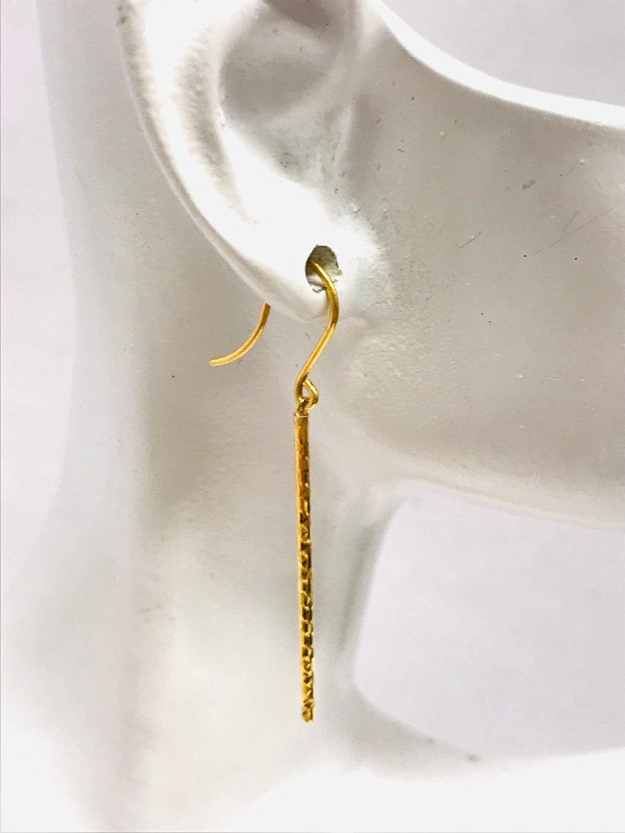 qoj.Z9R09 K18 ゴールド スティック型 フックピアス_画像2