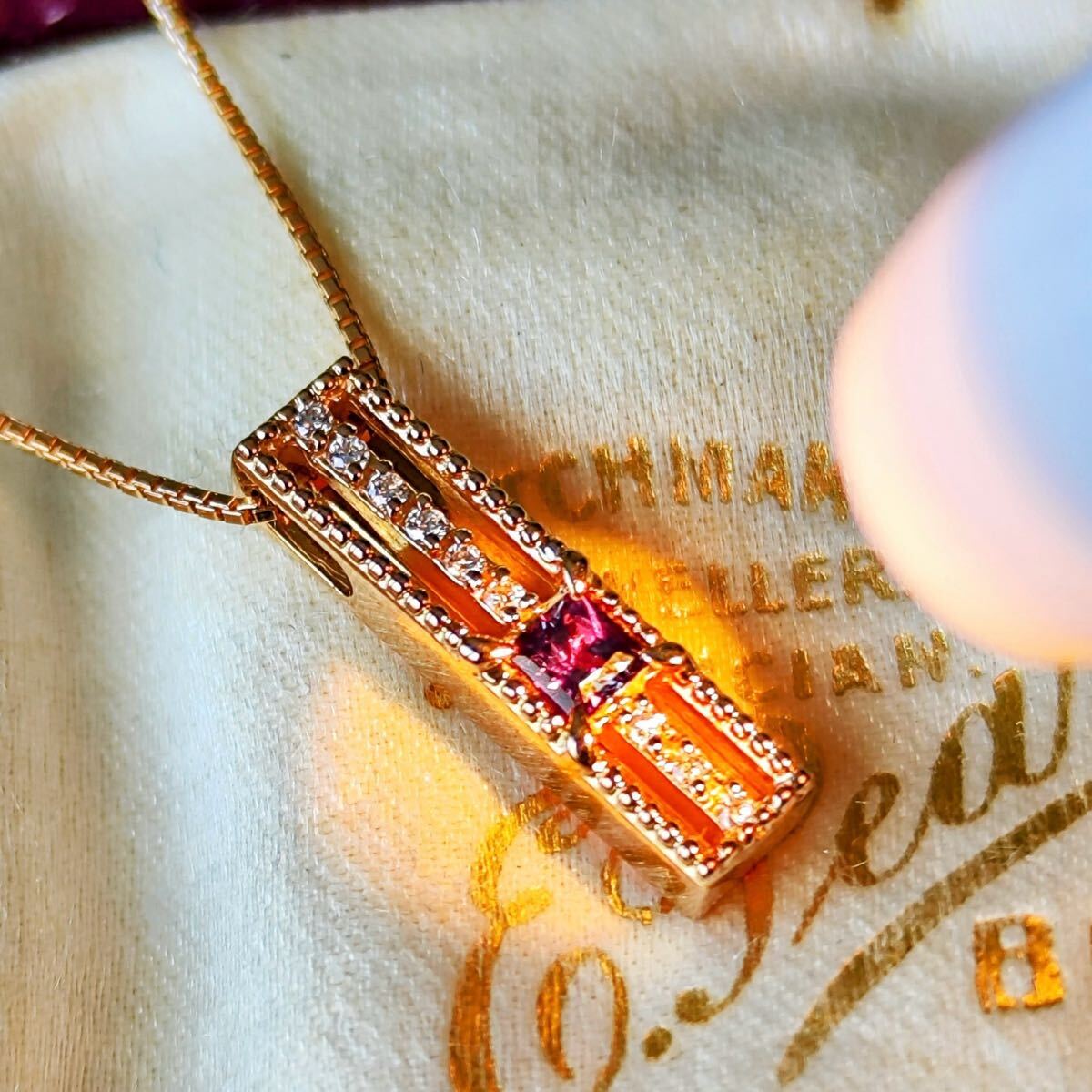 天然アレキサンドライト 天然ダイヤモンド 18金PG ピンクゴールド ネックレス ソーティング付き