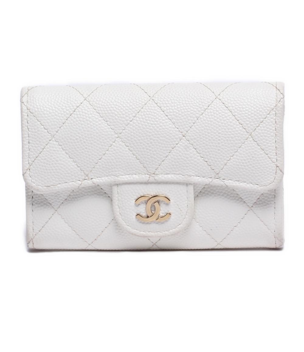 シャネル カードケース ゴールド金具 キャビアスキン レディース CHANEL