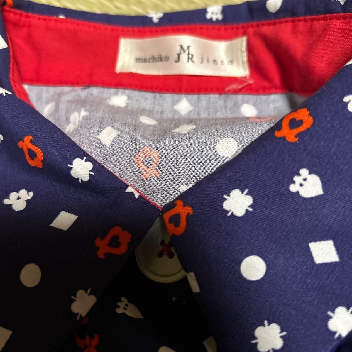 Machiko Jinto マチコジント　モノグラムシャツジャケット Mサイズ_画像3