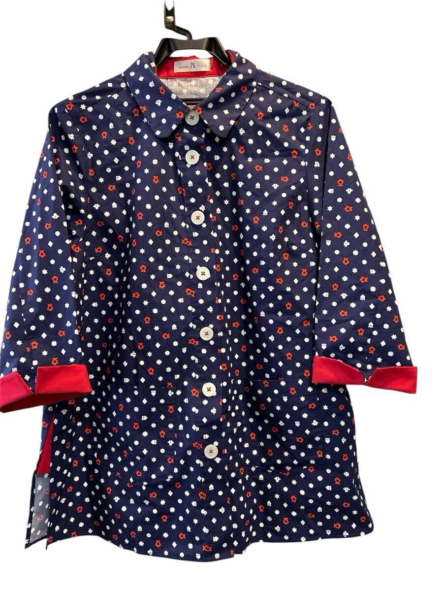 Machiko Jinto マチコジント　モノグラムシャツジャケット Mサイズ_画像1