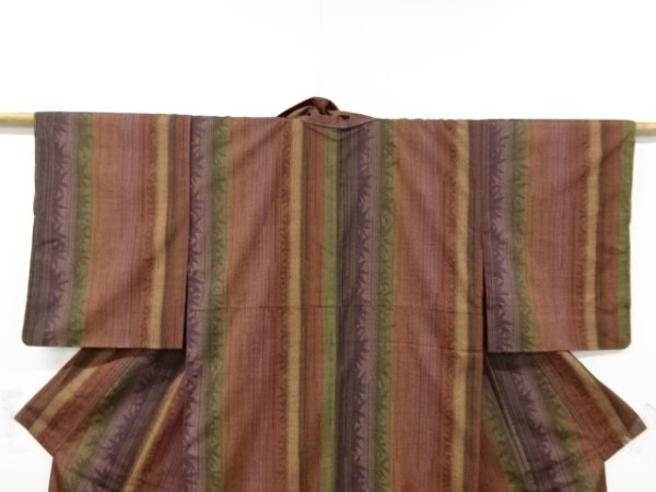 ys7301562; 宗sou 未使用品 仕立て上がり 縞に抽象模様織り出し