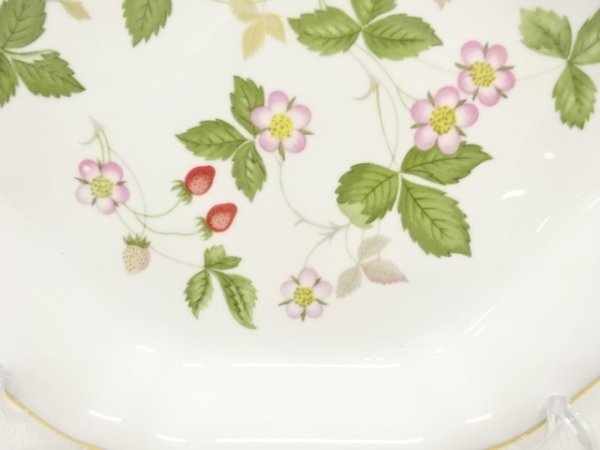 ys7303513; 宗sou WEDGWOOD　ウエッジウッド　ワイルドストロベリー　トレイ　大小セット【道】