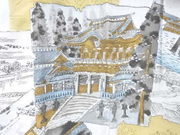 ys7310275; 宗sou 破れ色紙に寺院模様男物長(zhǎng)襦袢【アンティーク】【著】