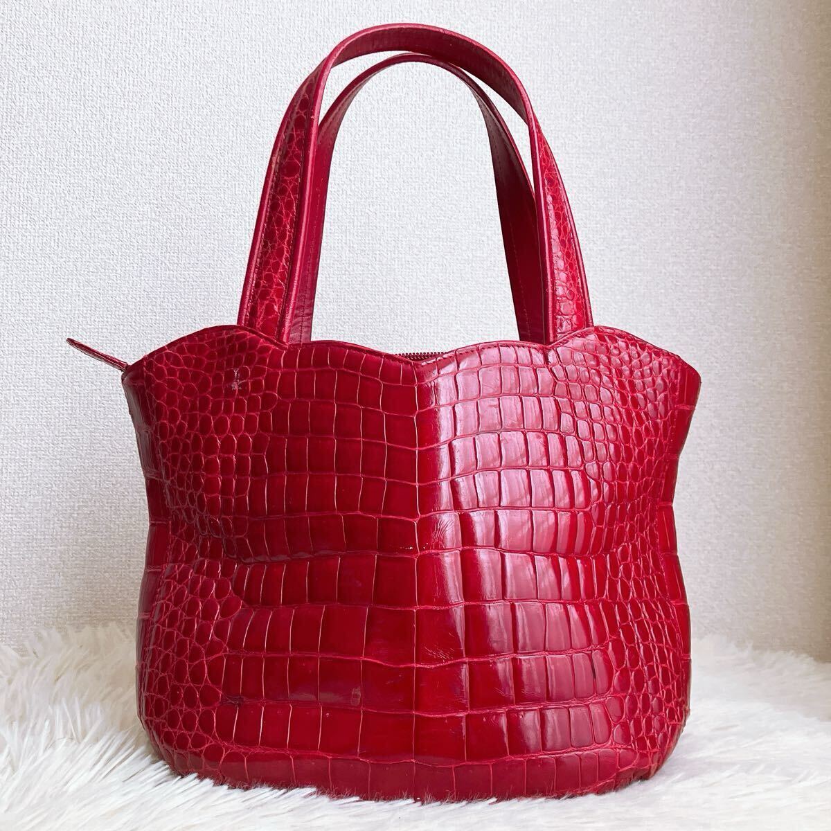 JRA認定 Crocodile クロコダイル ハンドバッグ 財布付き JRA認定 Crocodile クロコダイル ハンドバッグ 財布付き