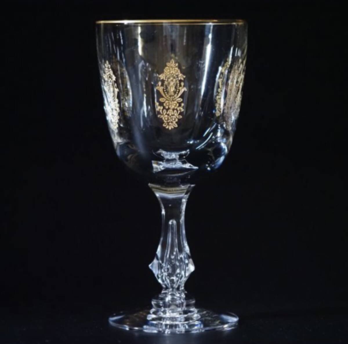 ヴィンテージ ティフィン(Tiffin)・ 「Palais Versailles」金彩グラス ◆ Vintage Tiffin Palais Versailles Gold-painted Glass