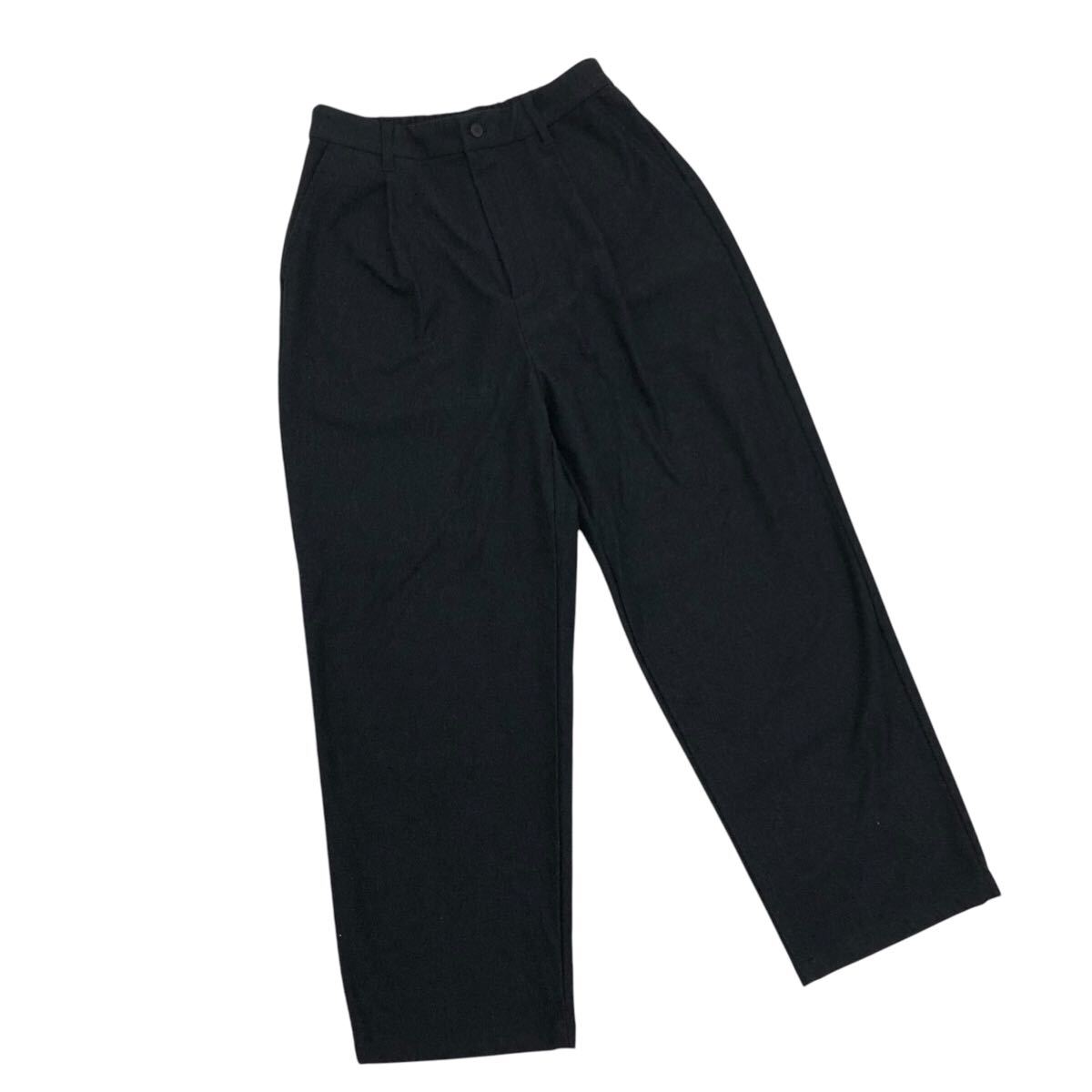 Nm280-31 無印良品 MUJI 良品計畫 タック ストレッチ テーパードパンツ パンツ ズボン スラックス ボトムス グレー レディース L
