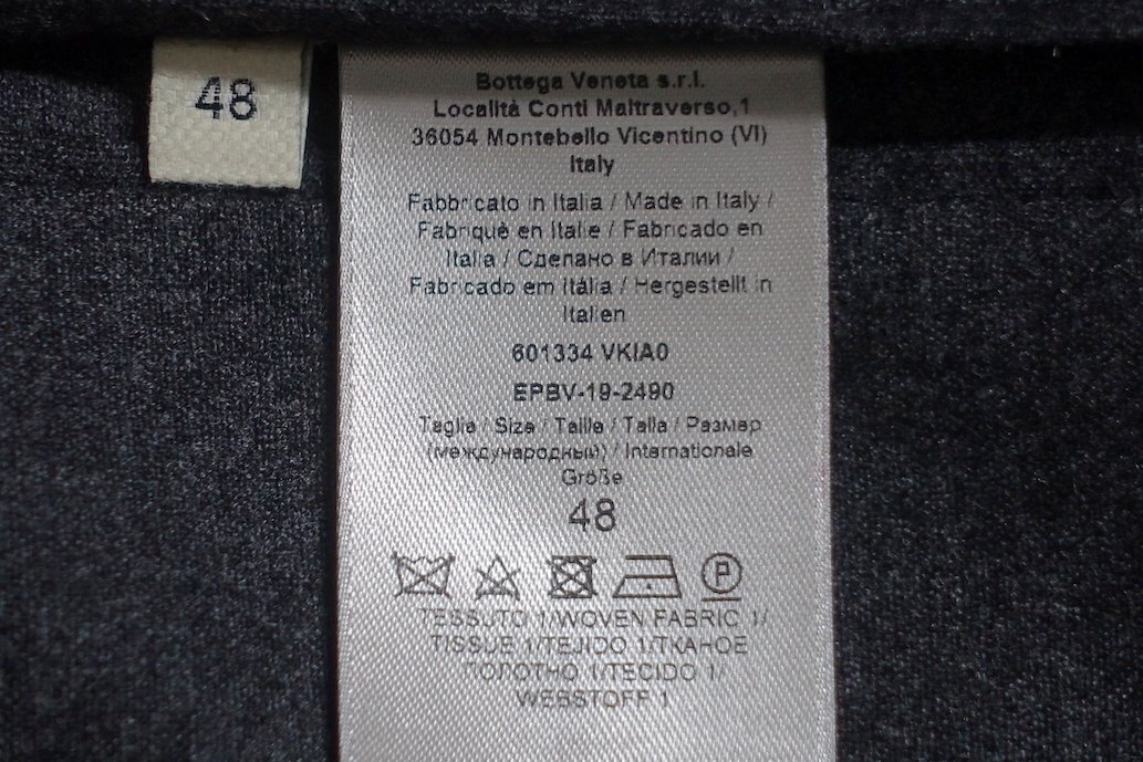 20SS 定価50萬 新品同様 未使用 BOTTEGA VENETA ボッテガヴェネタ ウールカシミヤ フランネル テーラード ジャケット 601334 メンズ 48