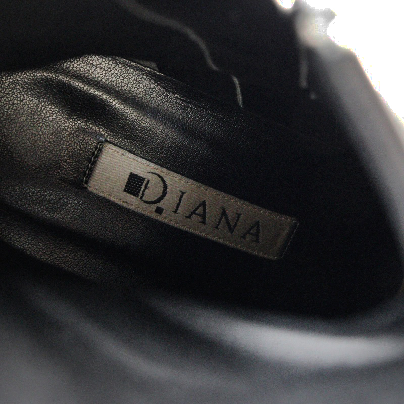 定価2.5萬 ダイアナ DIANA U66248 レザーショートブーツ 22cm/ブラック サイドジップ シューズ【2400014251234】