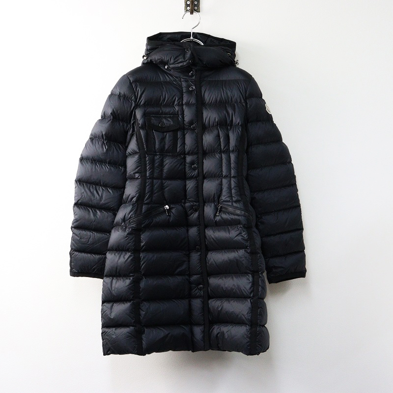 良品 2018年製 モンクレール MONCLER HERMINE GIUBBOTTO エルミンヌ ダウンコート 0/ブラック 羽織り アウター フード【2400014284942】_画像1