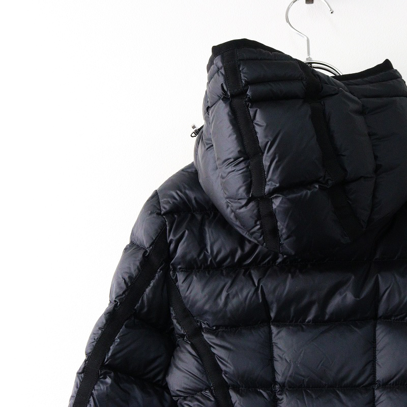良品 2018年製 モンクレール MONCLER HERMINE GIUBBOTTO エルミンヌ ダウンコート 0/ブラック 羽織り アウター フード【2400014284942】_画像5