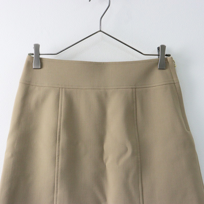 極美品 2024AW ノーリーズ NOLLEY'S ウォッシャブルダブルクロスタイトミニスカート 38/ベージュ【2400014279450】