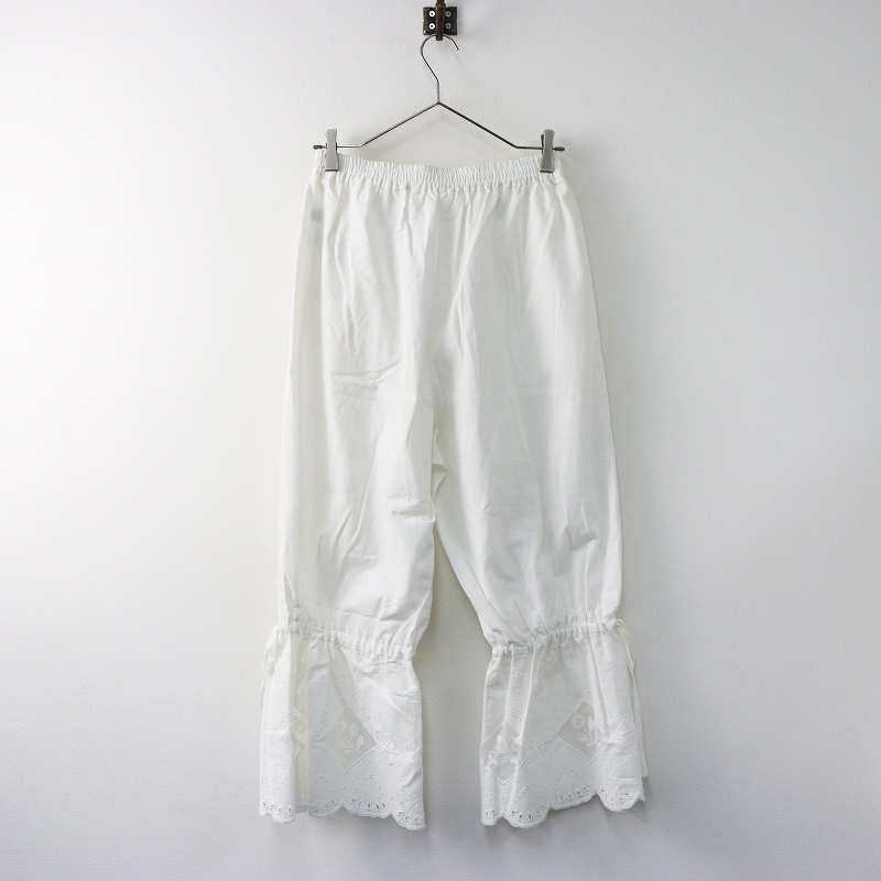 新品 2024SS サマンサモスモス Samansa Mos2 SM2 2400045 鳥刺繍裾口絞り ペチパンツ F/ホワイト ボトムス【2400014266764】_画像2