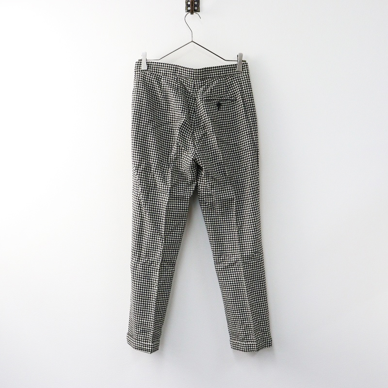 美品 ポロラルフローレン POLO RALPH LAUREN ハウンドトゥースウールパンツ 0/ブラック系 千鳥 テーパード【2400014274769】