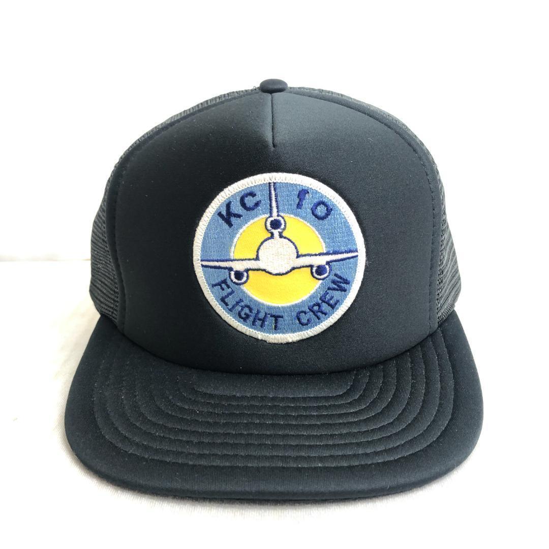 ビンテージ　USA製 メッシュキャップ　トラッカー　ブラック　ワッペン　溶接刺繍 キャップ/帽子】MD Transport System Inc ビンテージ ワッペン