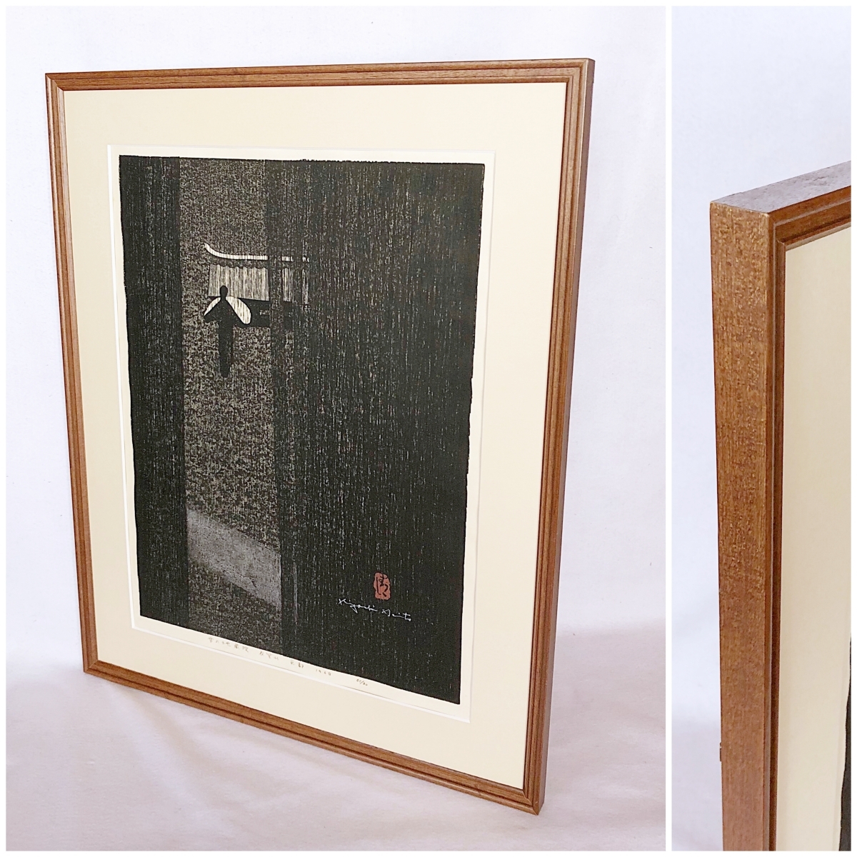 斎藤清 「雪の地蔵院 衣笠山 京都」 木版画 限定80部 大作12号 斎藤清 「雪の地蔵院 衣笠山 京都」 木版画 限定80部 大作12号