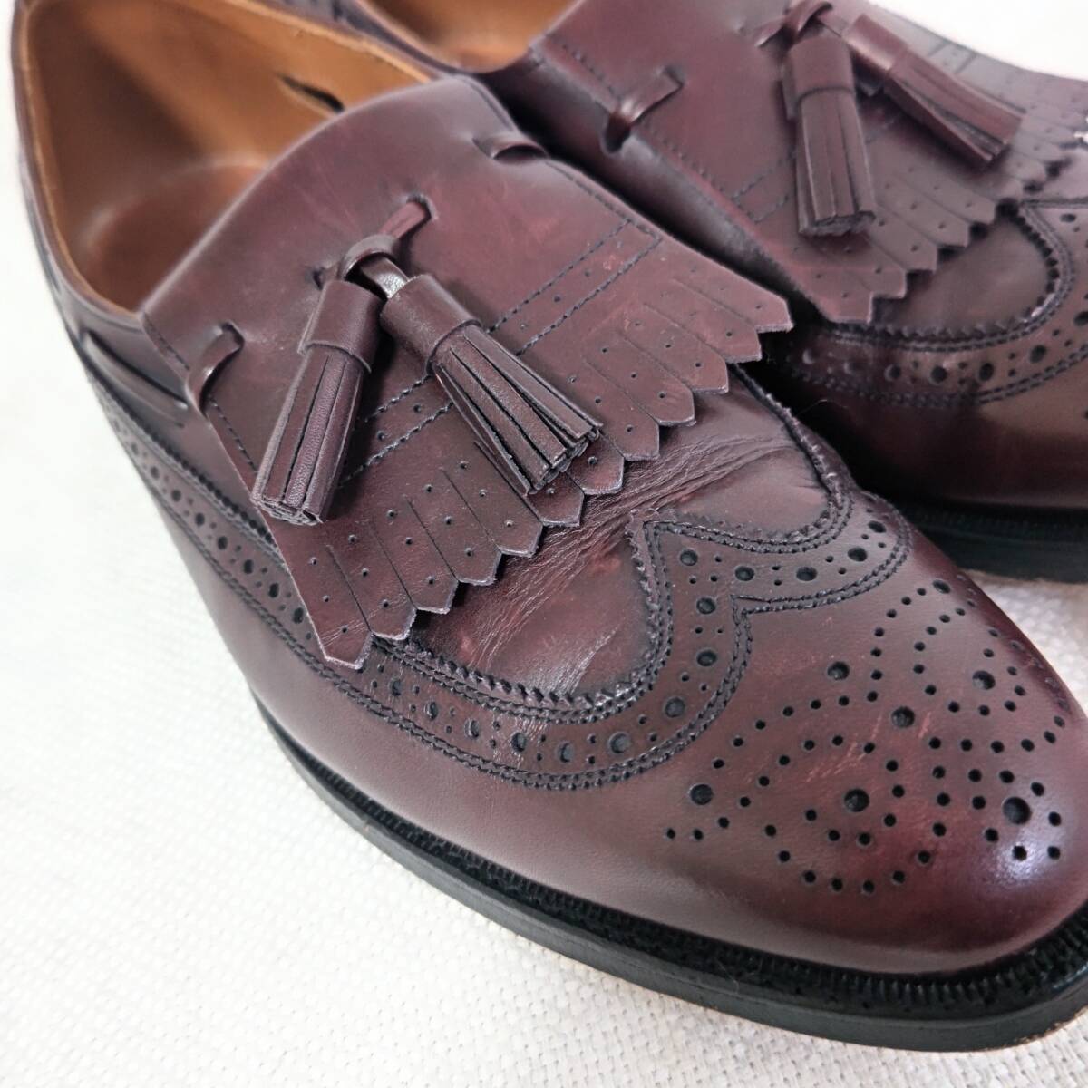 本命ギフト アレンエドモンズALLEN EDMONDSキルトタッセルローファー3777赤 靴