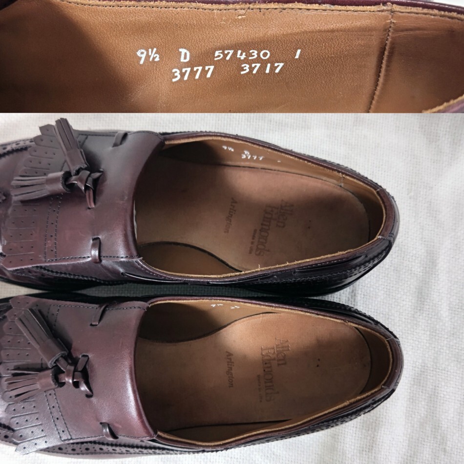 アレンエドモンズALLEN EDMONDSキルトタッセルローファー3777赤