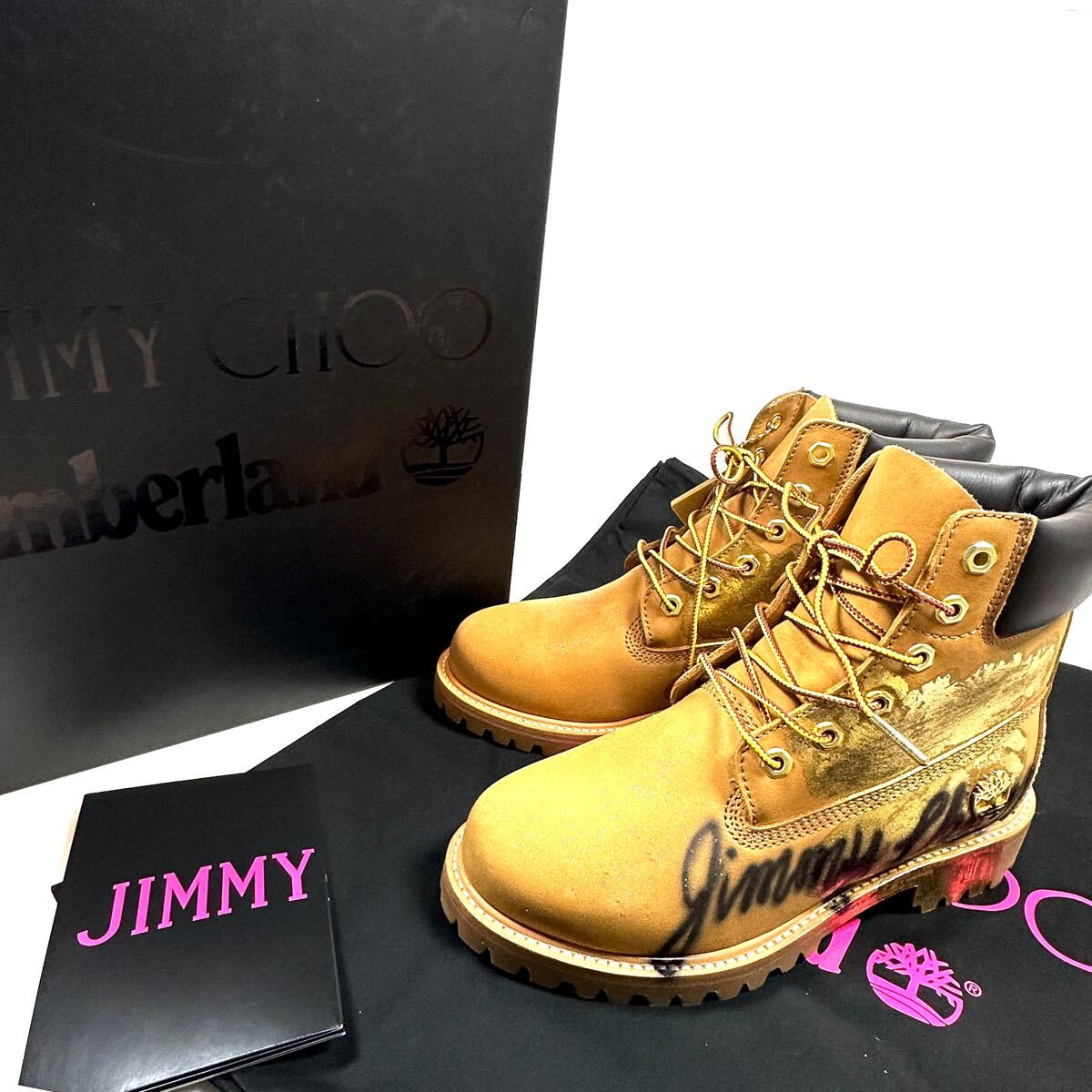 JIMMY CHOO Timberland グラフィティ ヌバックアンクルブーツ 超希少◇Jimmy Choo Timberland ジミーチュウ ティンバーランド