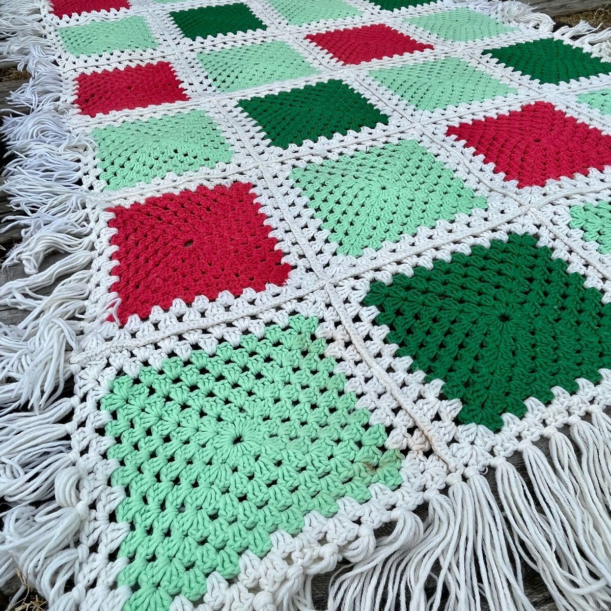 Granny Blanket Square motif greengla колено покрывало ske узор America Vintage 