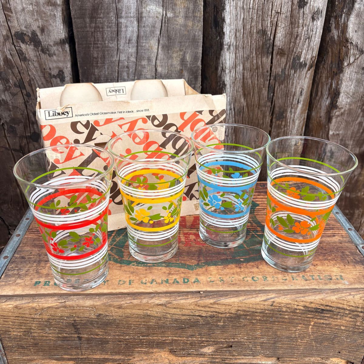 【1970s USA vintage】Libbey glass set リビー グラス コップ セット アメリカ ビンテージ 