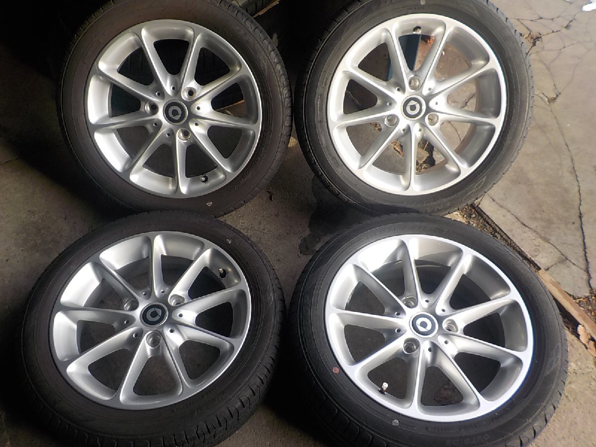 ■業者宛送料安スマート　フォーツー(451）純正15インチタイヤ4本セット　4.5/5.5J+23.5/22　112/3　57φ155/60　175/55-15■京都発_画像1