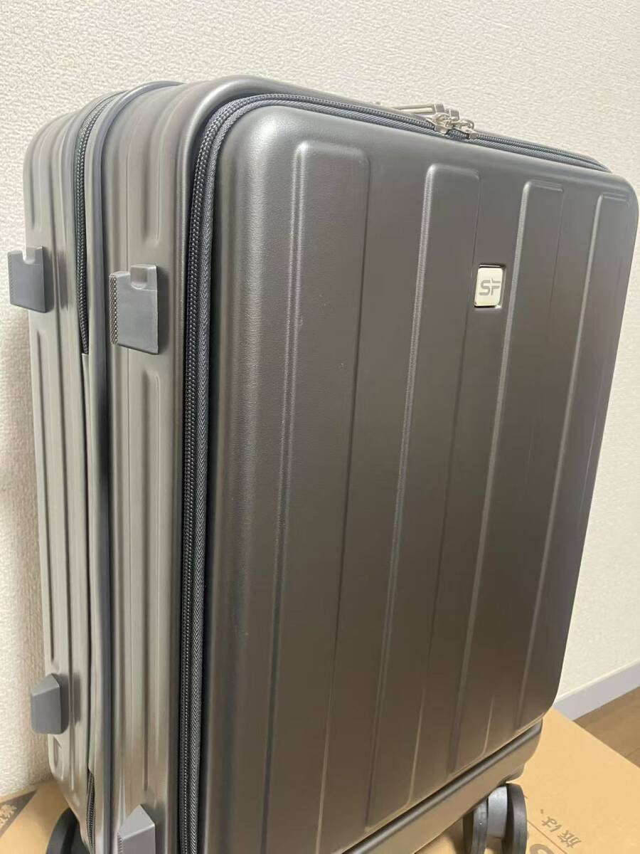 キャリーケース 39L Sサイズ 前開き スーツケース 多機能 フロントオープン キャリーバッグ 機内持ち込み カップホルダー付き 360度回転