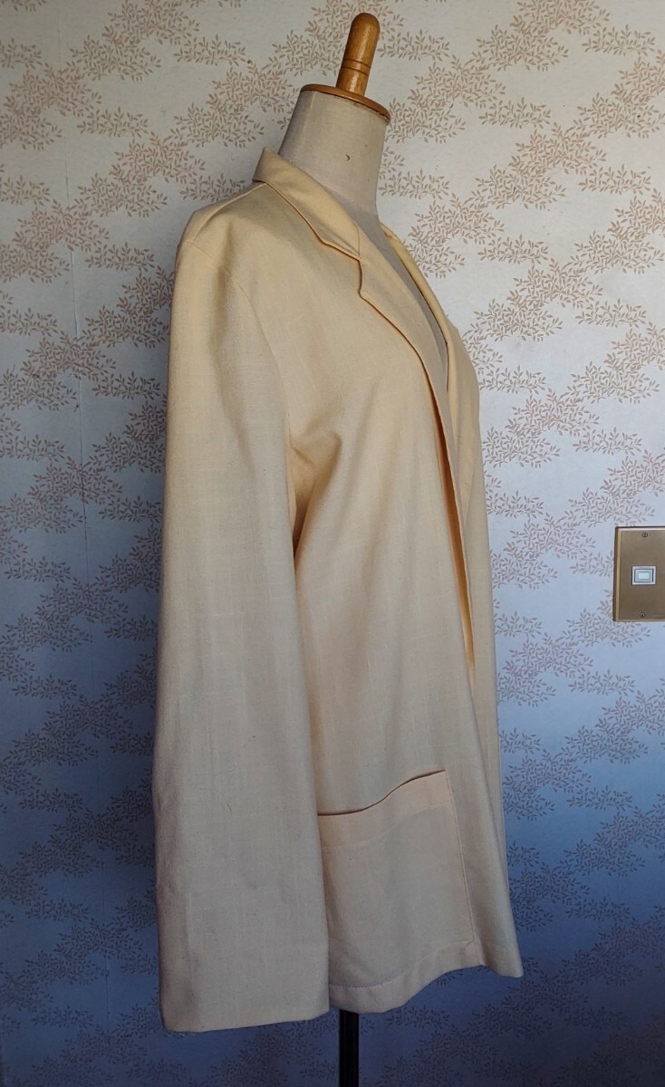 ジャケット テーラードジャケット 薄手 vintage ヴィンテージ ビンテージ 古著 古著屋 jacket イエロー CANADA 黃色 Lサイズ レディース