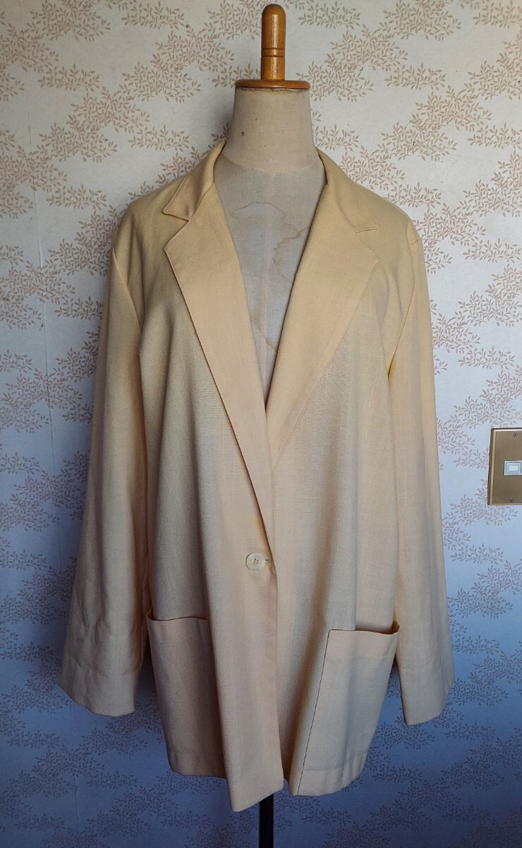 ジャケット テーラードジャケット 薄手 vintage ヴィンテージ ビンテージ 古著 古著屋 jacket イエロー CANADA 黃色 Lサイズ レディース