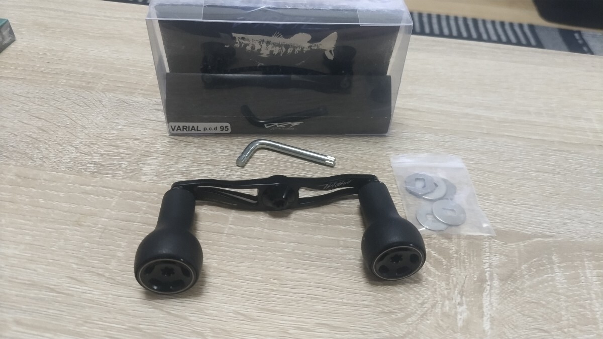 100スタート！　drt　バリアルハンドル　95mm　ブラック　中古品　シマノ左センターナット付き