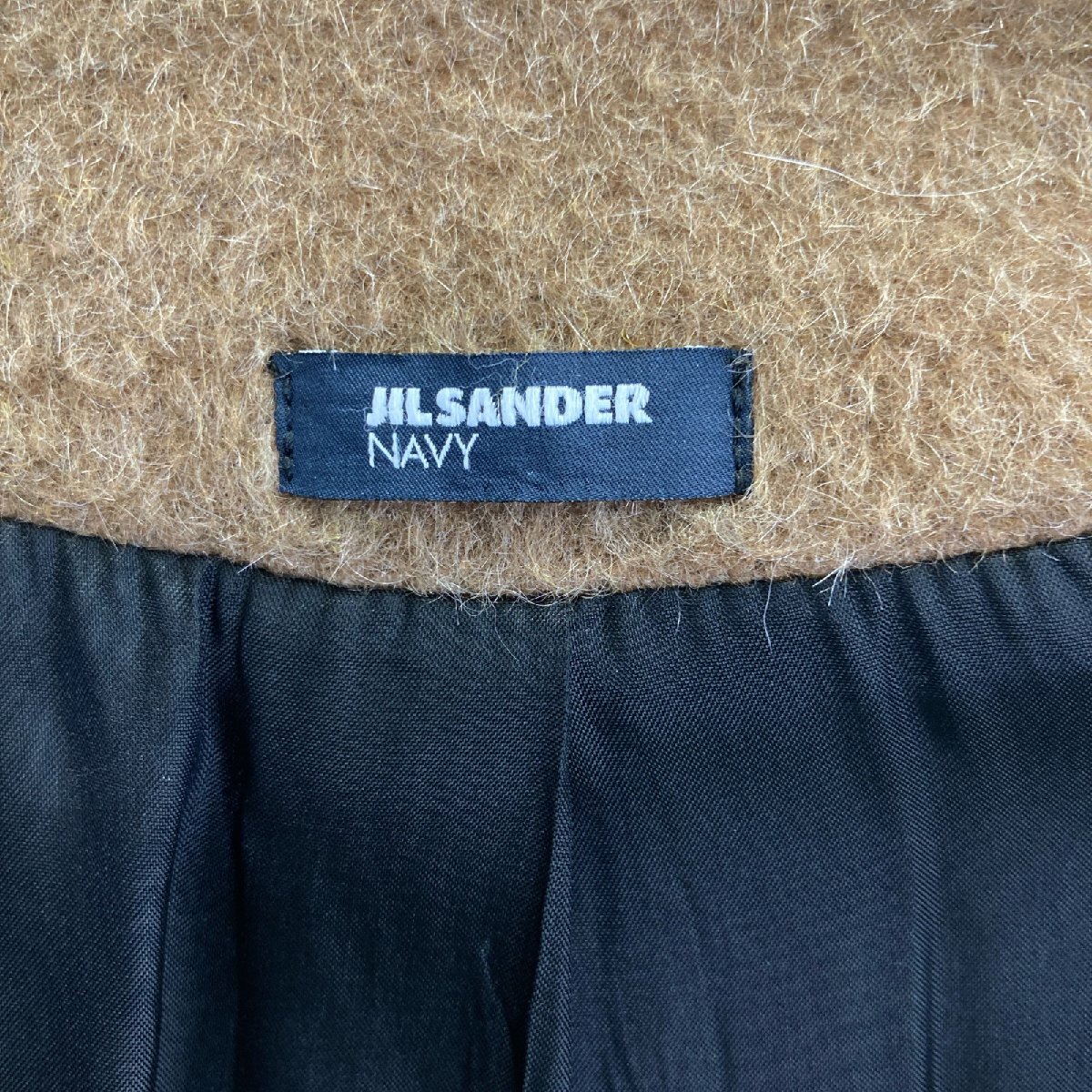 JIL SANDER NAVY ジルサンダーネイビー JL2113X ウール ラグランスリーブ ノーカラーコート38 ブラウン レディース