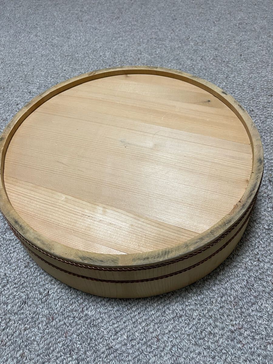 新品未使用】寿司桶 天然木 銅タガ 内径35cm 7合用(木工、竹工芸 新品未使用】寿司桶 天然木 銅タガ 内径35cm 7合用(木工、竹工芸