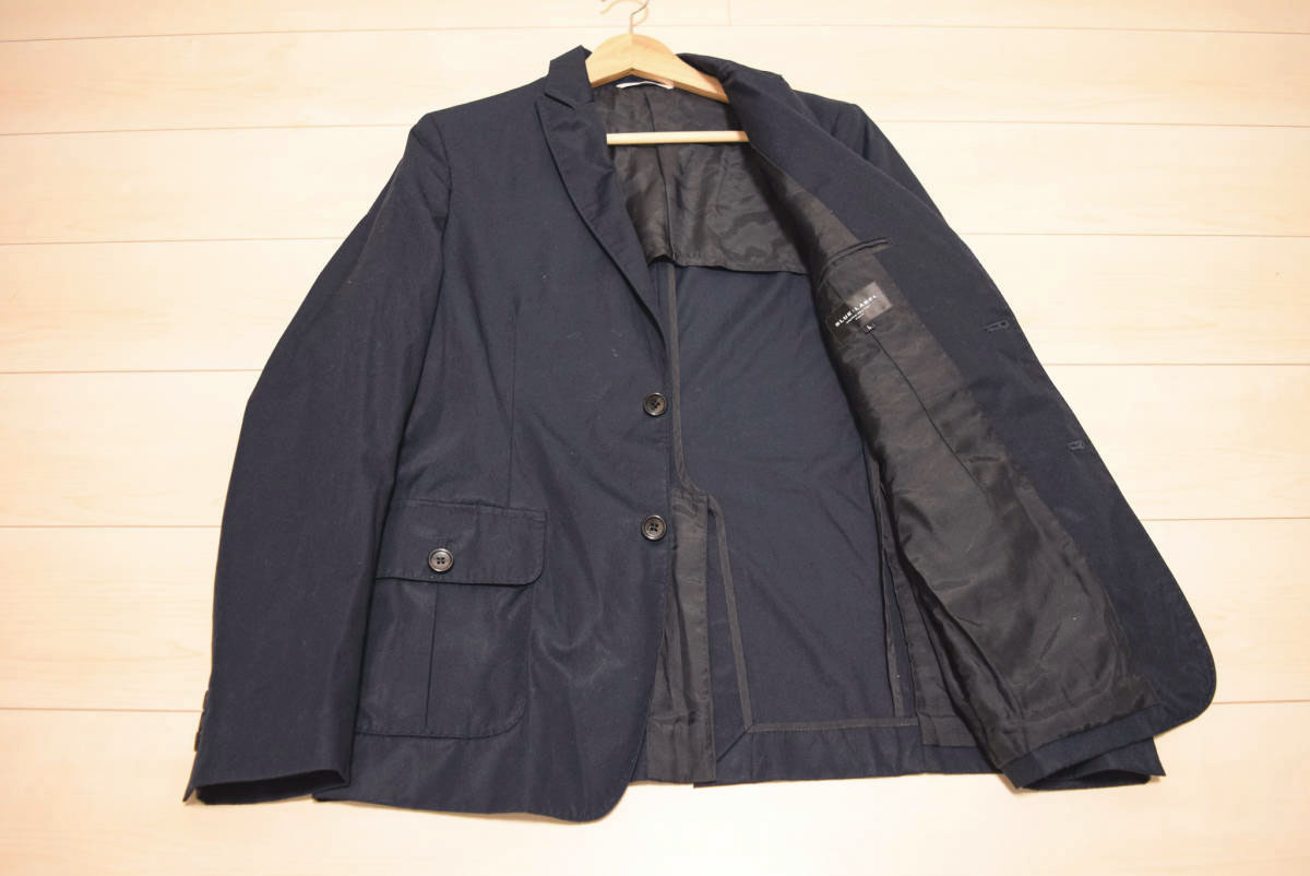 UNITED ARROWS ユナイテッド アローズ 2釦 コットン100% 紺 オールシーズン テーラード ブレザー ジャケット L (H0042513)_画像2