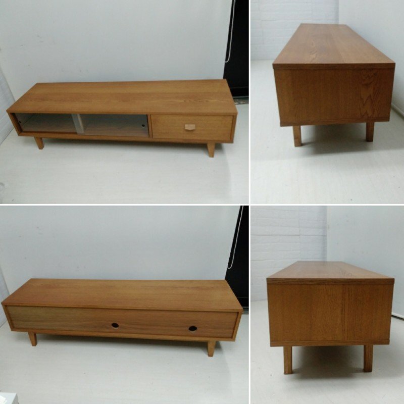 unico ウニコ KURT クルト テレビボード ローボード AVボード 幅1490㎜ 木制 ガラス