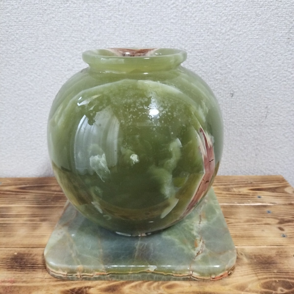 ☆奈良県発☆オニキス 大理石 石壺 壺 ツボ 花器 花瓶 ☆奈良県発☆オニキス 大理石 石壺 壺 ツボ 花器 花瓶