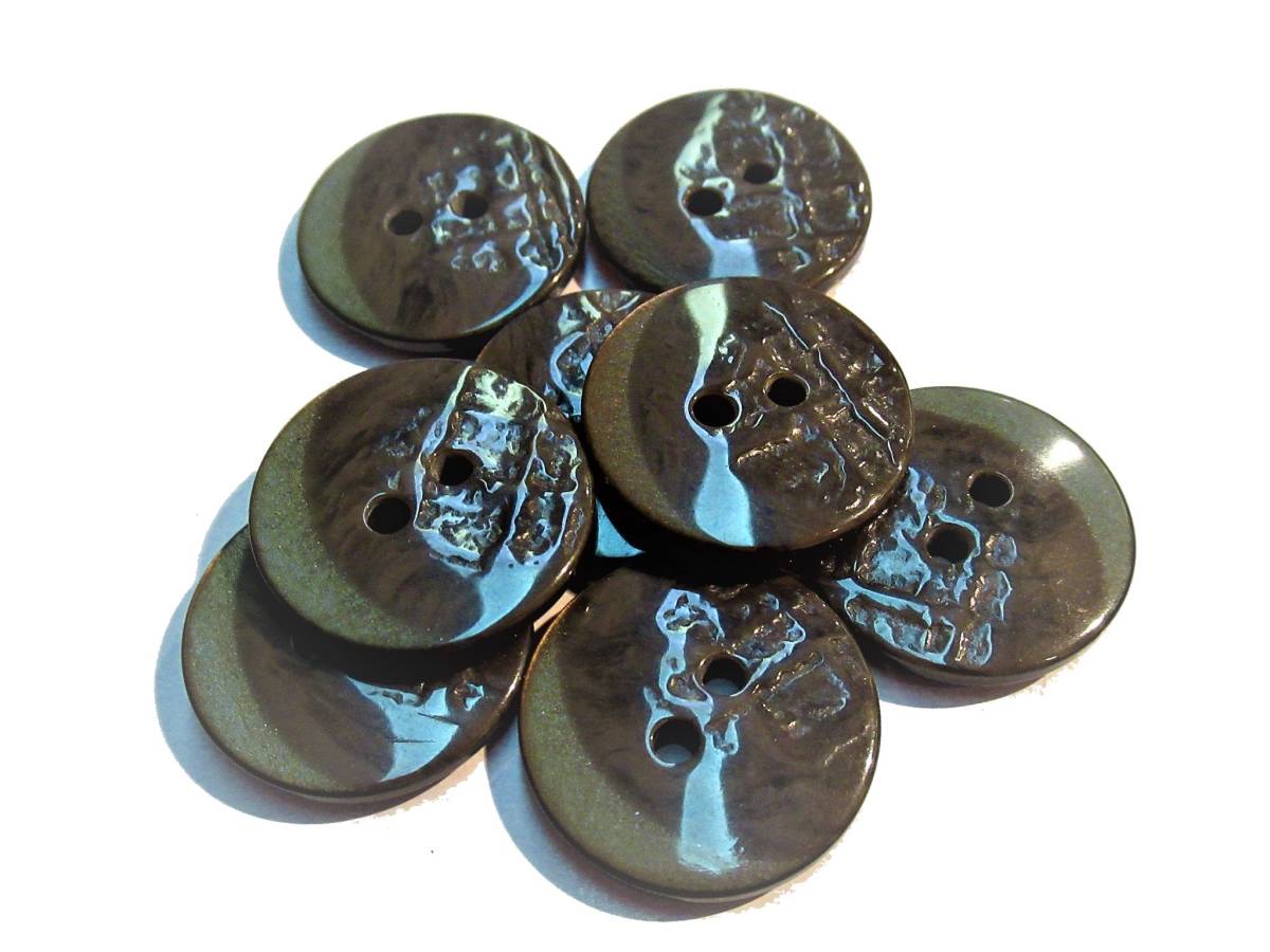 手芸 和洋裁用釦 ボタン 二つ穴ボタン ブラウン（現品釦23mm11個入り）b0743b-ka_画像1