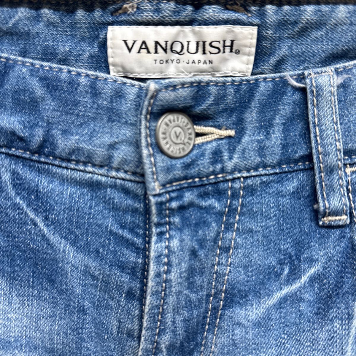 VANQUISH ヴァンキッシュ ダメージデニム ジーンズ 30インチ　バイカーデニム パンツ ボトム ストレッチ メンズ スリム スキニー skinny_画像6