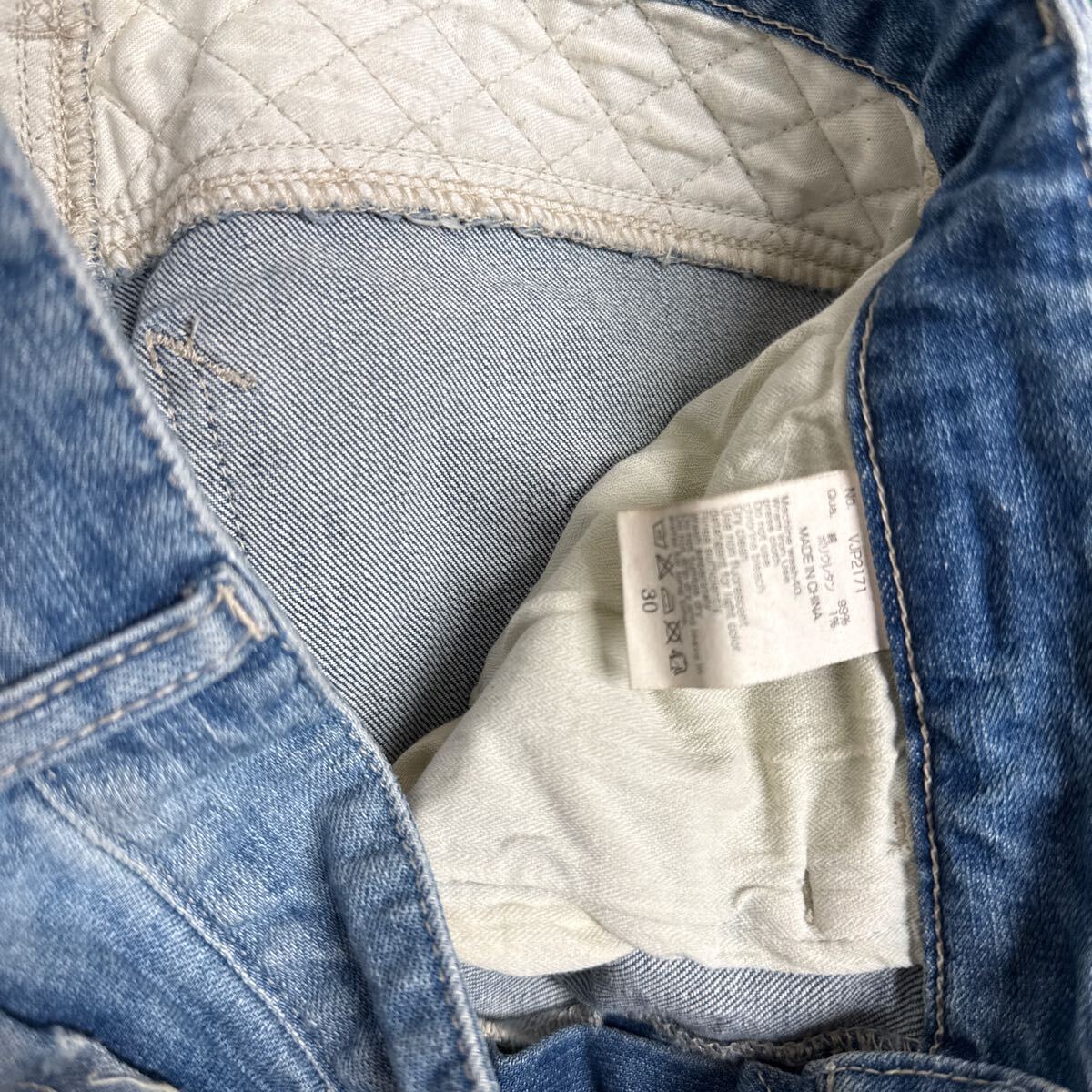 VANQUISH ヴァンキッシュ ダメージデニム ジーンズ 30インチ　バイカーデニム パンツ ボトム ストレッチ メンズ スリム スキニー skinny_画像10