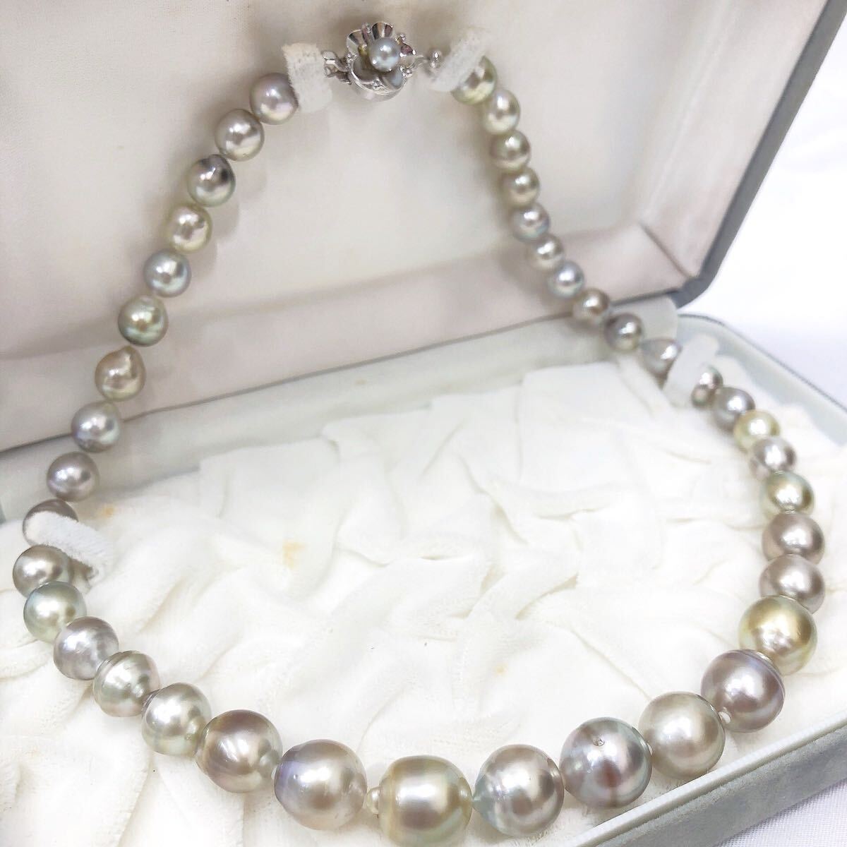黒蝶 本真珠 パール バロック ネックレス SILVER刻印 グレー系/全長約45cm 57.4g パール直径8〜12mm R尼0211(真珠)｜売買されたオークション情報、Yahoo!オークション(旧ヤフオク!)  の商品情報をアーカイブ公開 - オークファン（aucfan.com）